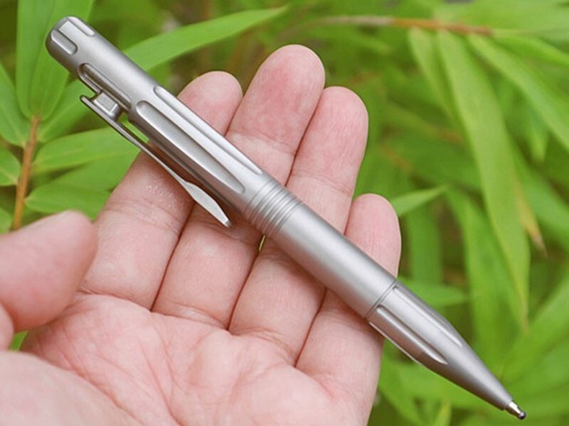 EDC Titanium Alloy Pocket Ball Pen Tactical Signature Pen Stationery w 5 Refills