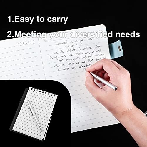 BBTO Mini Metal Ballpoint Pens 10pcs Small Pocket Clip Gel Ink Silver Office Pen