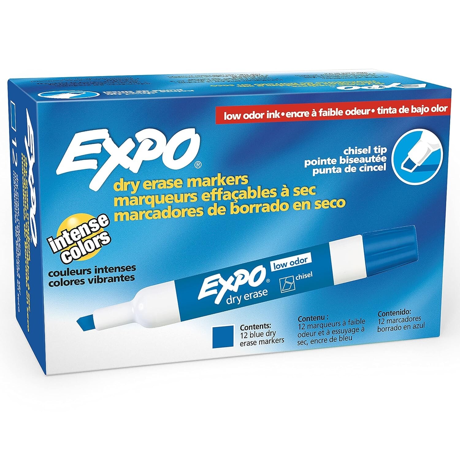 NEW 12 EXPO Chisel Tip Dry Erase Markers – BLUE 80003