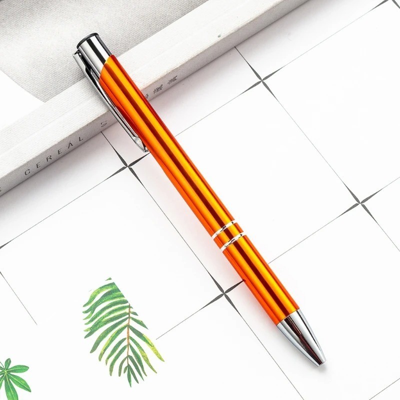 Luxury Full Metal Ballpoint Pen 1mm Black Ink Gel Pen Office Writing Stationery
