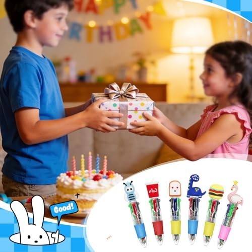 Mini Ballpoint Pens 24 Pack 4 in 1 Multicolor Cute Bulk Set for Party Favors
