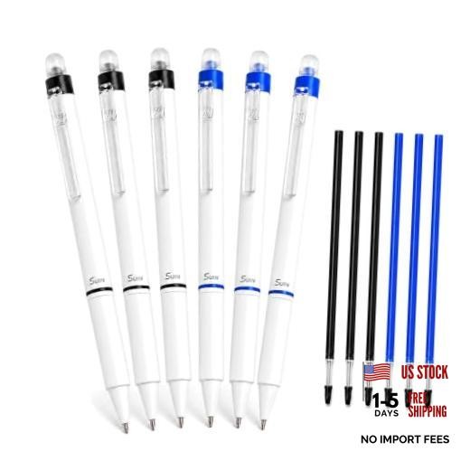 Erasable Gel Pens, 0.7mm Retractable 1 Count (Pack of 6) (Black Blue)/6 Pack