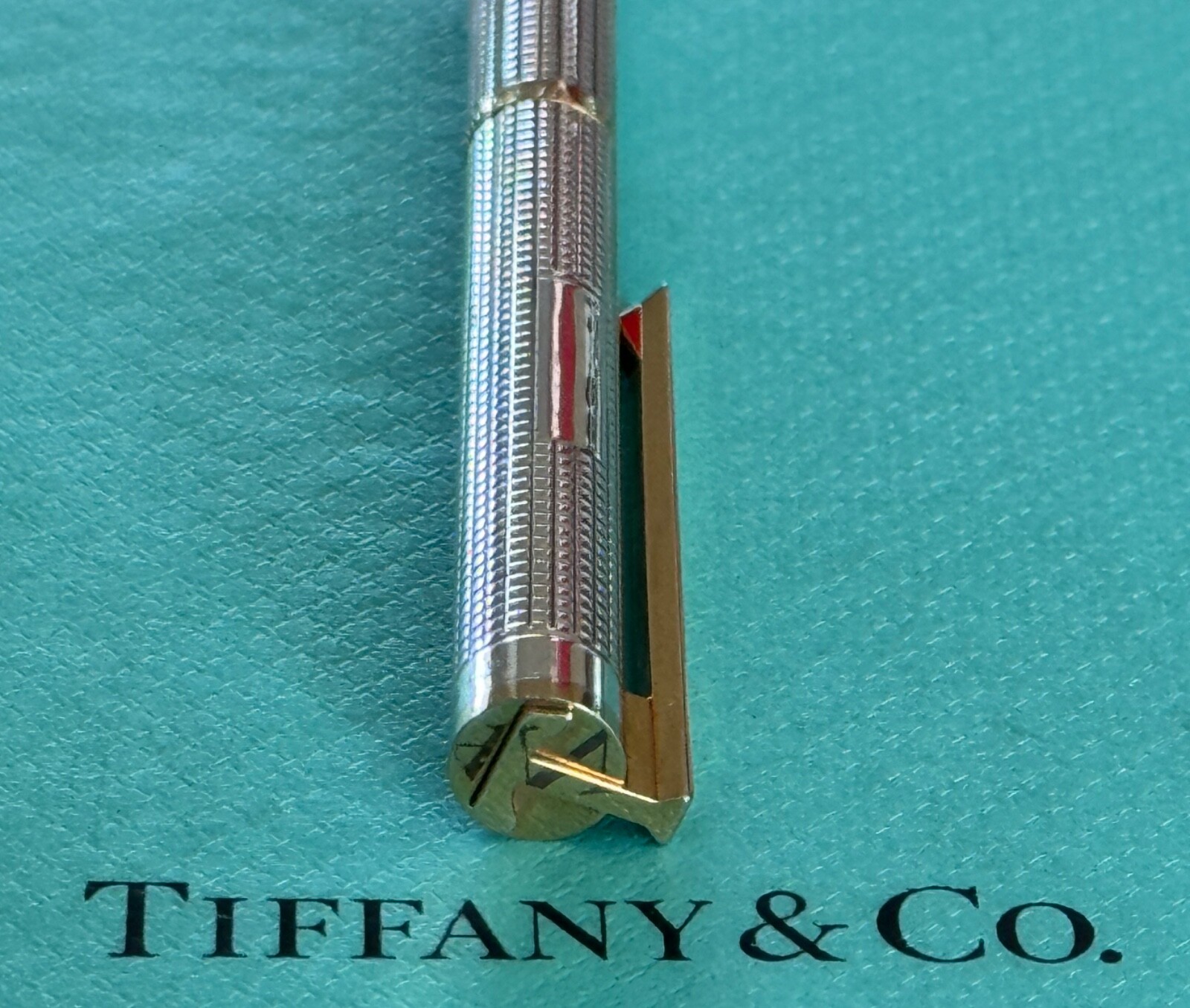 Tiffany & Co. Engine Turned Ballpoint Pen Sterling Silver 925 Vintage Germany