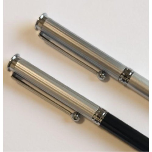 [Set of 2] Mercedes-Benz Ballpoint Pens Logo Engraved Silver/Black ship From JP