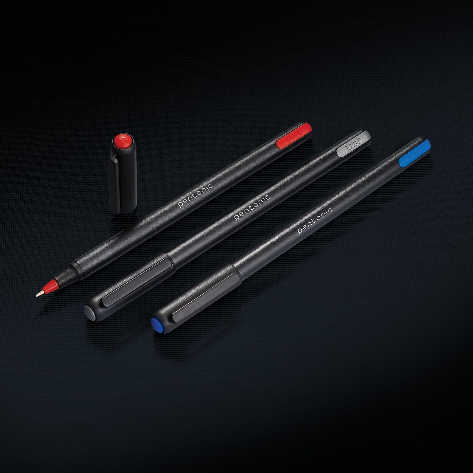 Pentonic 25 Count Ballpoint Pens Set Black Blue Red 0.7mm Fine Point Ink