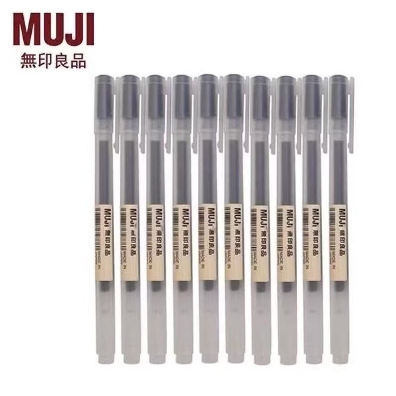 10PCS OLD Style Muji Gel Ink Pen Ballpoint Pens 0.38/0.5mm Smooth WritingRefills