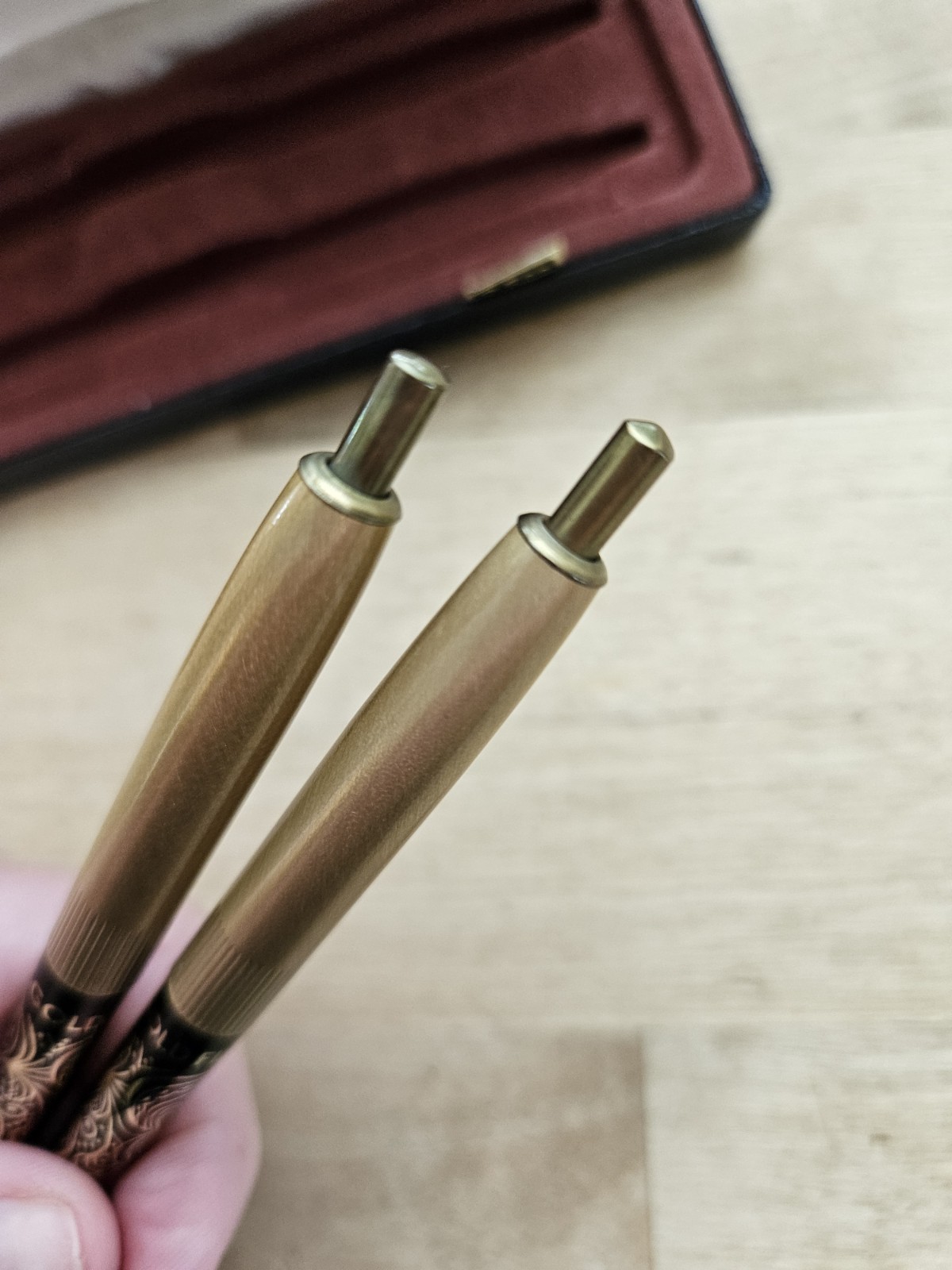 Arpege CHANEL No 5 Ballpoint Pen Set Vintage 14kt Gold Perfumed Writing Pens