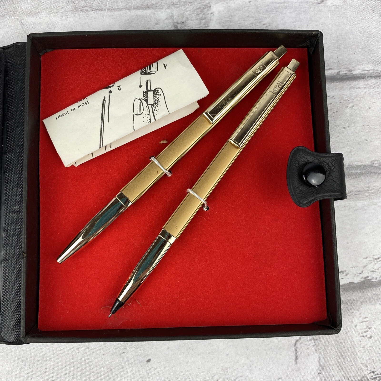 1976 Montreal Olympics Pen Pencil Set Made In Italy In Storage Case Vintage