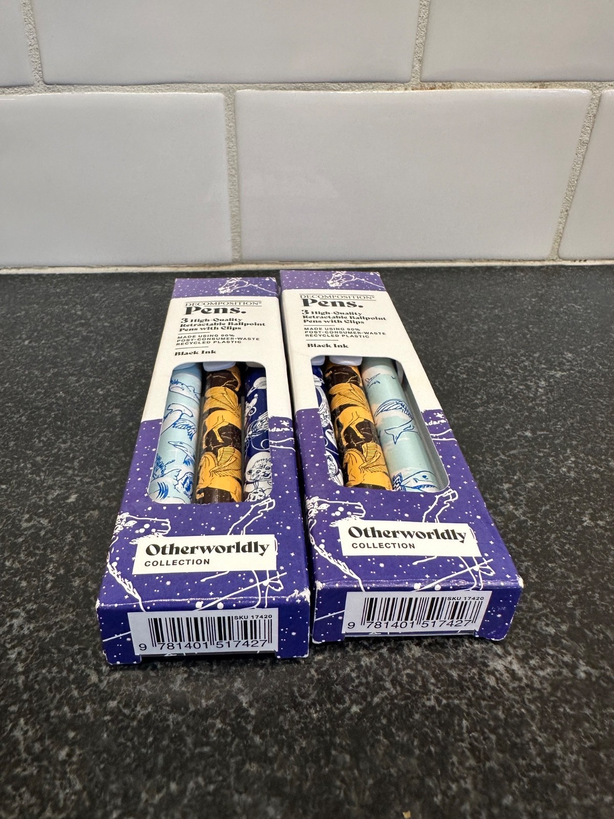 6x Otherworldly Decomposition Pens High Quality Black Ink Retractable Ballpoint
