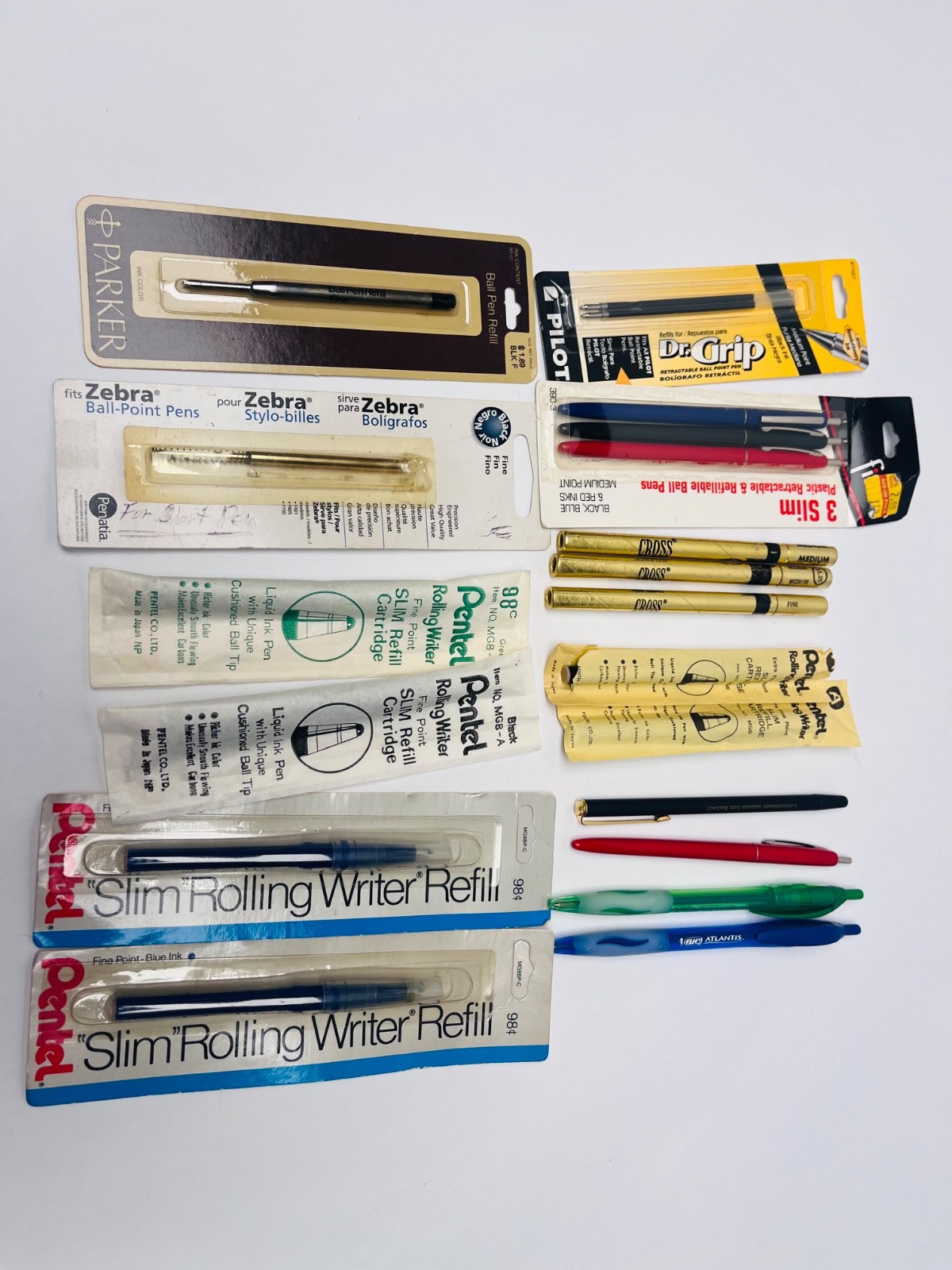 Pens & Refills Writing Instruments Lot Some Vintage Pentel Bic Fisher etc BIN 77