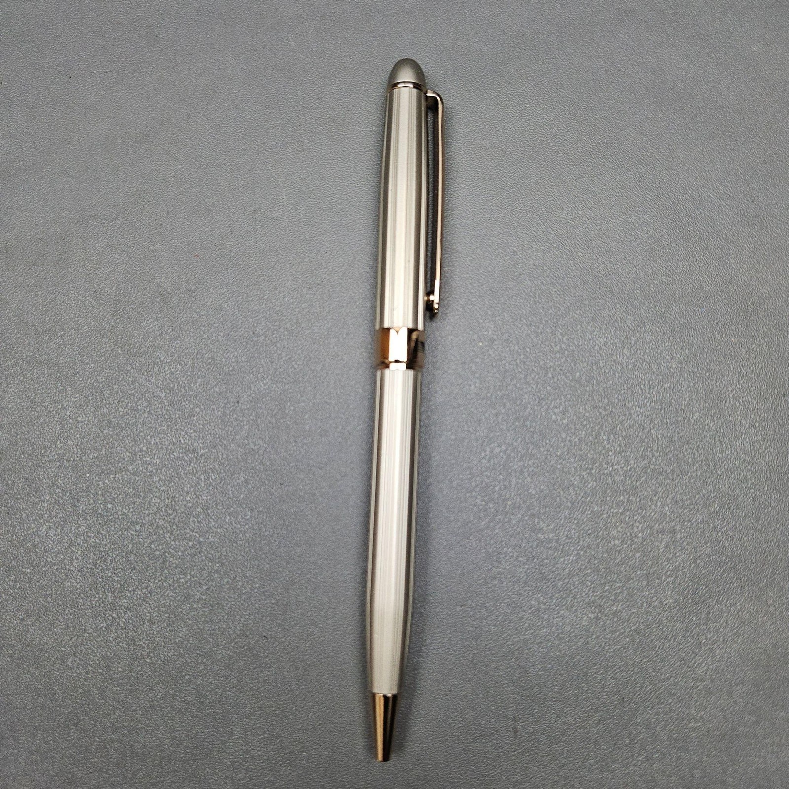Retro 51 Metal 200 Series Ballpoint Pen Nickle Gold Trim Wood Case Vintage