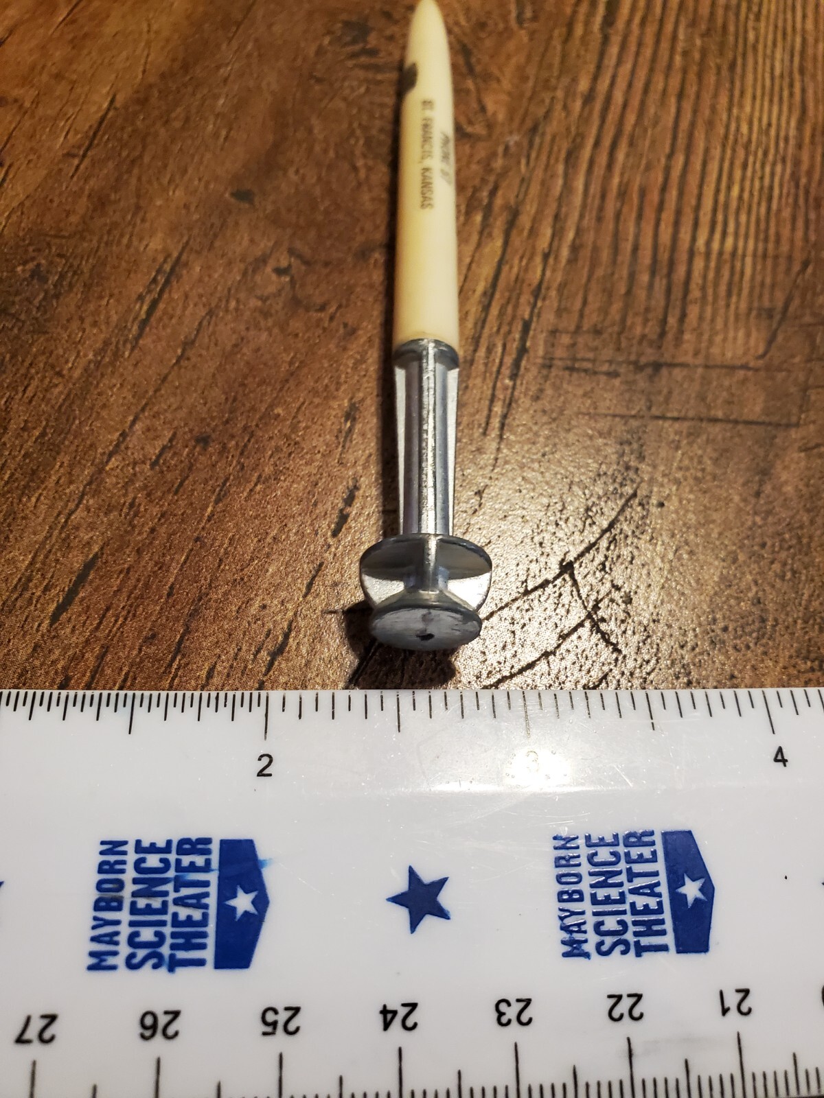 Vintage Atomic Rocket Pen 1961 Ford Touslee Ford St Francis Kansas Metal Top