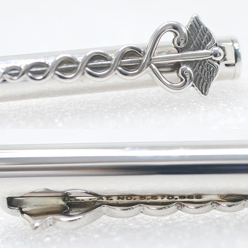 Tiffany & Co Caduceus Medical Ballpoint Pen Silver Blue Ink w/ Pouch