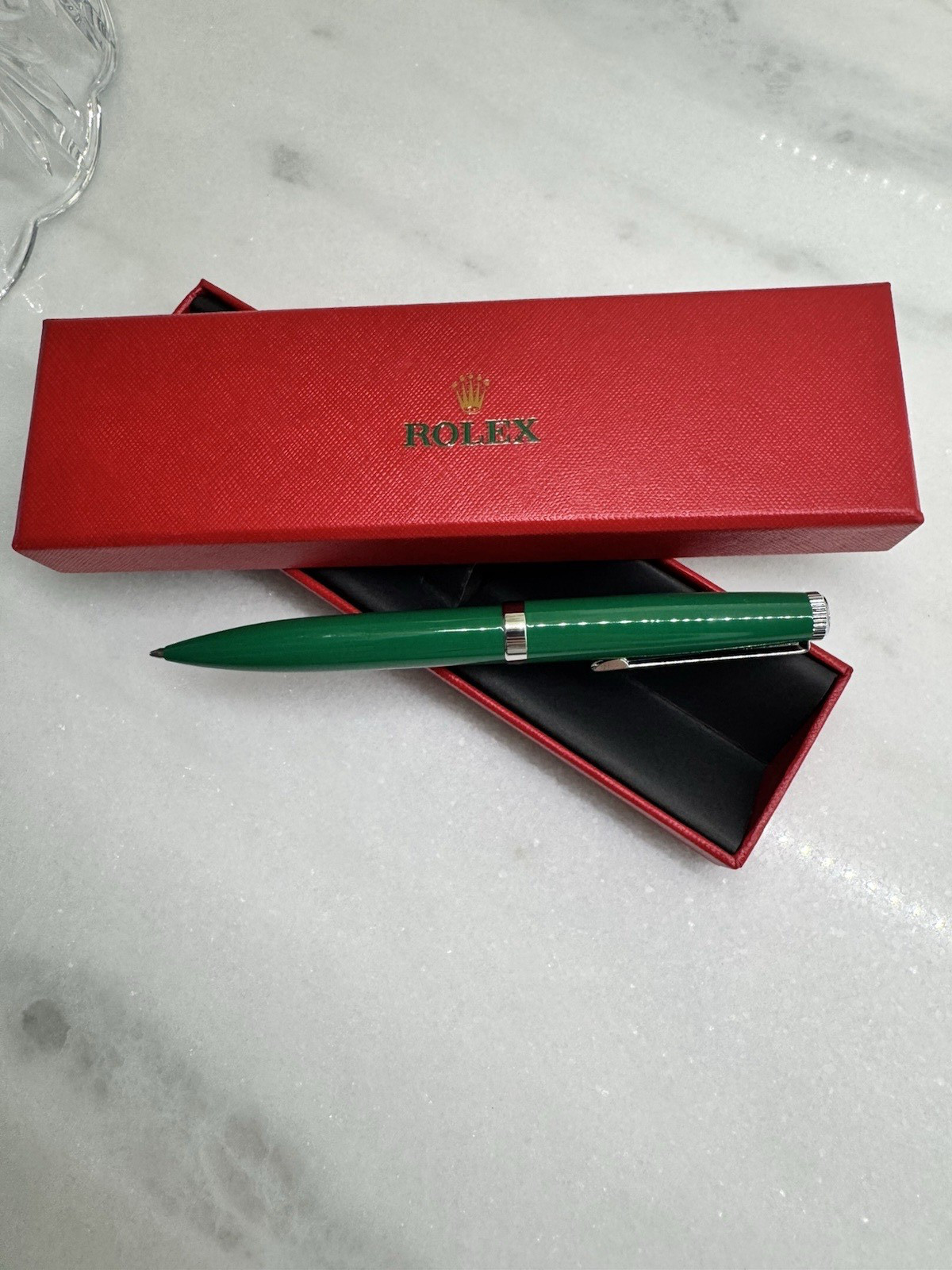 FABULOUS GIFT! Rolex Green Emerald Emblem Twist Ballpoint Pen VIP Gift