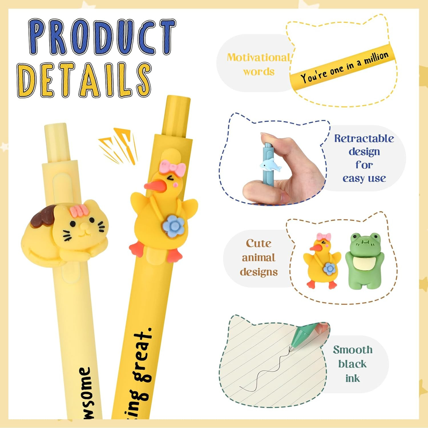 10 Pcs Inspirational Pens Bulk Graduation Gift Funny Motivational Ballpoint Pens