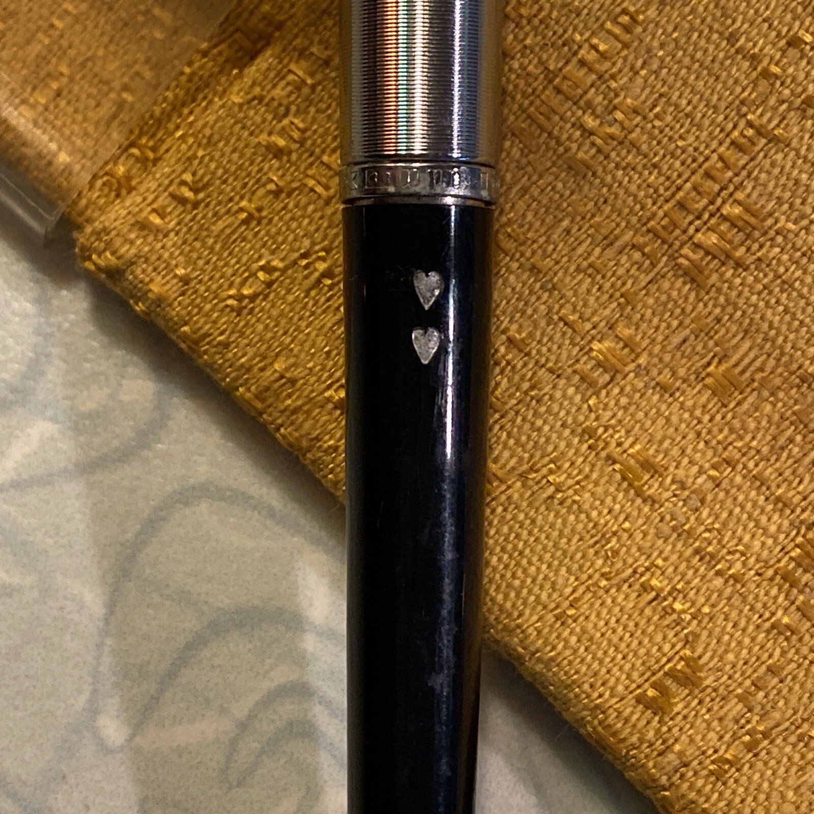 Paper Mate Double Heart 💙💙 Ballpoint Pen with Pocket Sleeve Protector and Clip