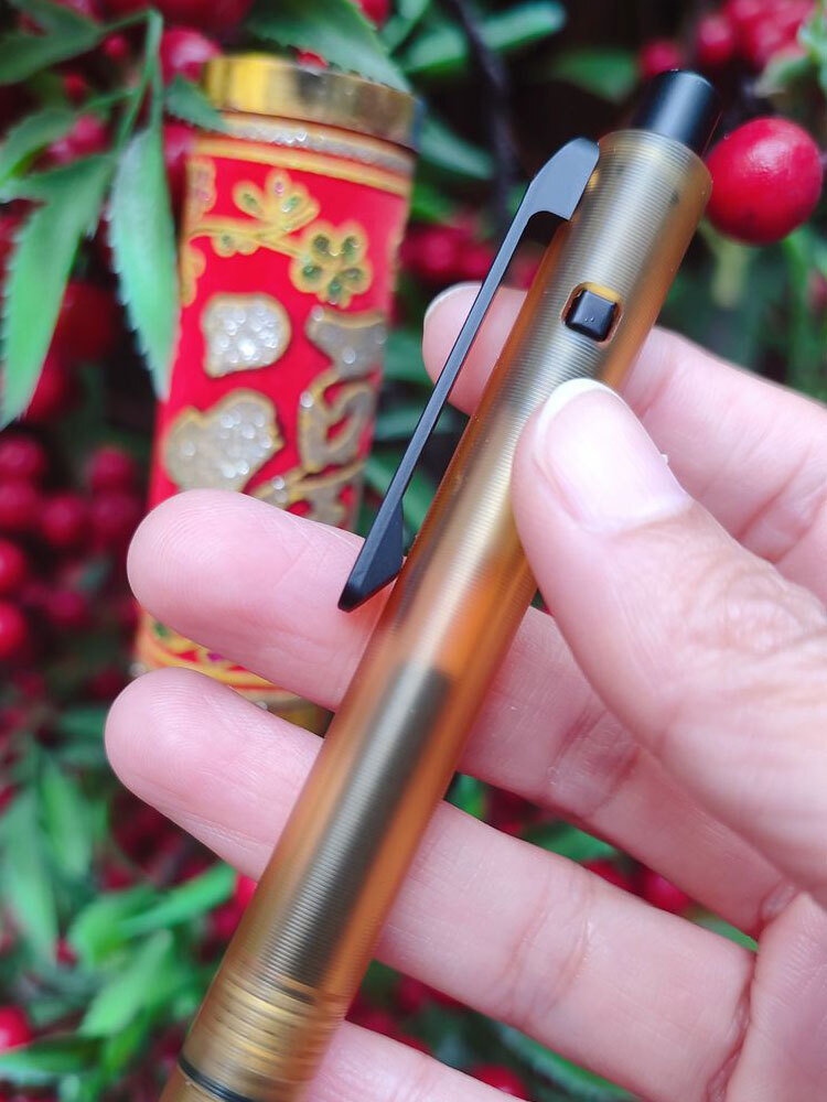 EDC PEI Titanium Alloy Pocket Ballpoint Pen Signature Writing Student Office Pen