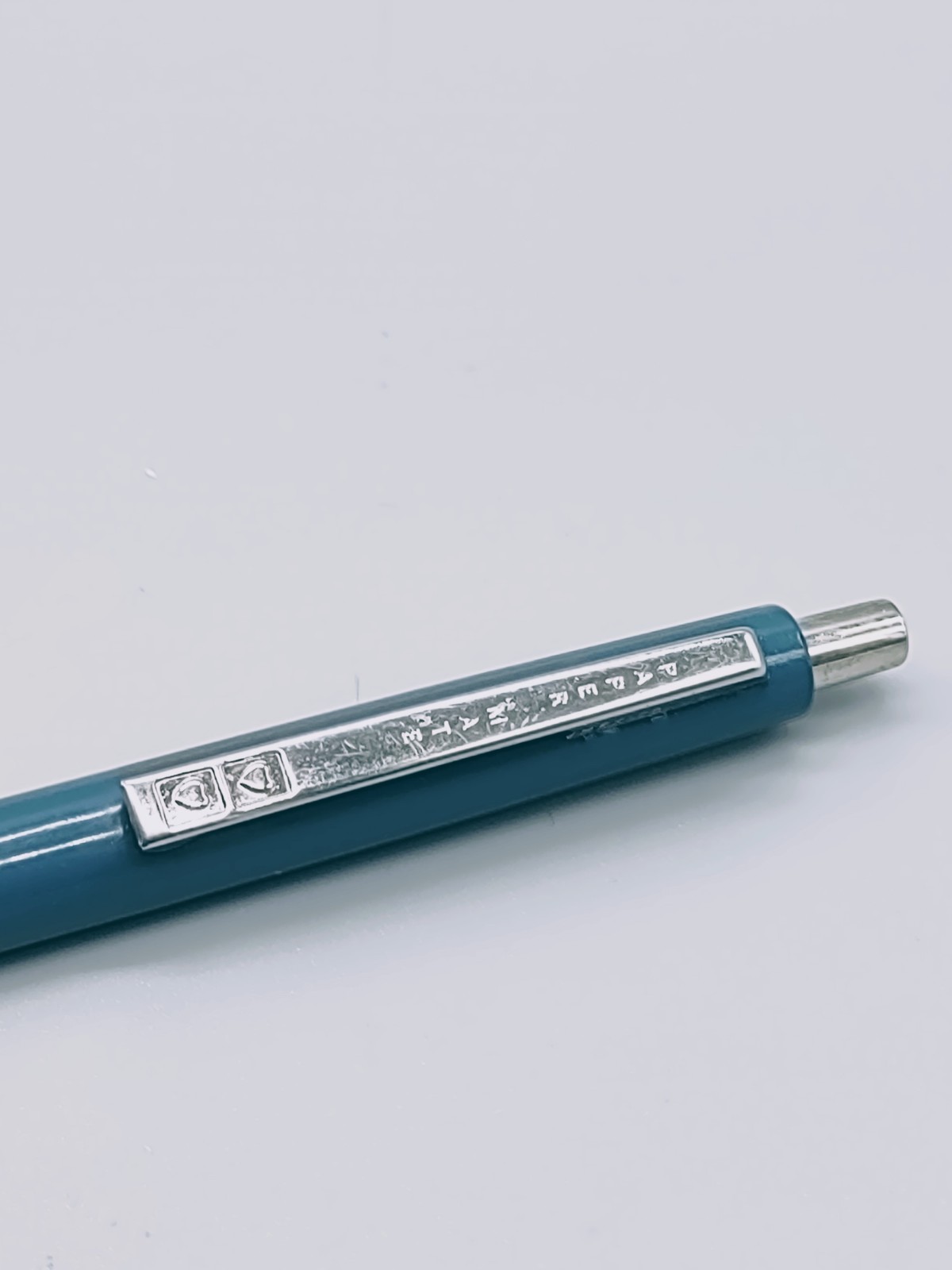 Paper Mate «Clear Grip» Contour Double Hearts Ballpoint Pen. Blue. Vintage