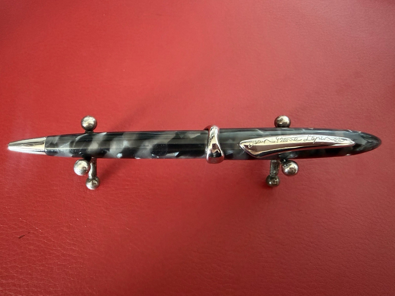 JEAN PIERRE LEPINE Gray Tortoiseshell-Pattern Pen Mother-of-Pearl France 90
