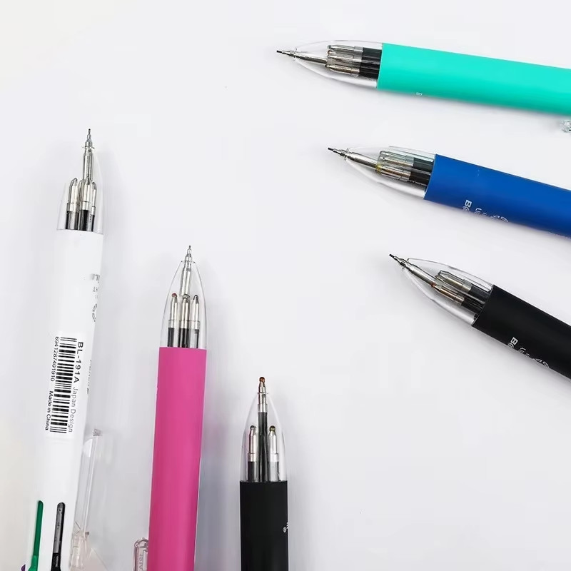 6 in 1 Multicolor Ballpoint Pens 5 Colors Ball Pen 1 Automatic Pencil with Erase