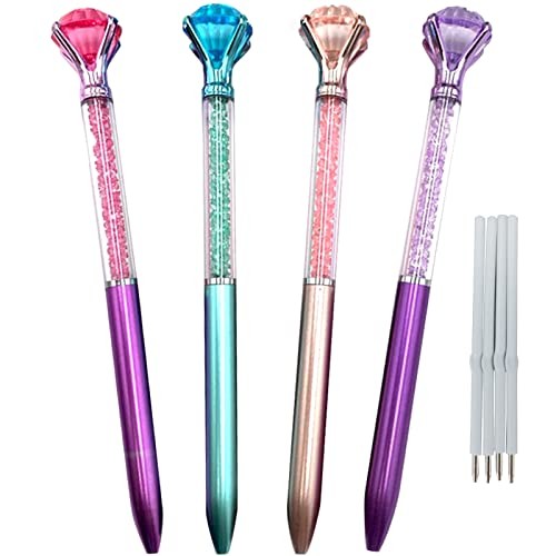 Diamond Pens Pack of Cute Ballpoint Pens Retractable Ballpoint Pen gem pens 4