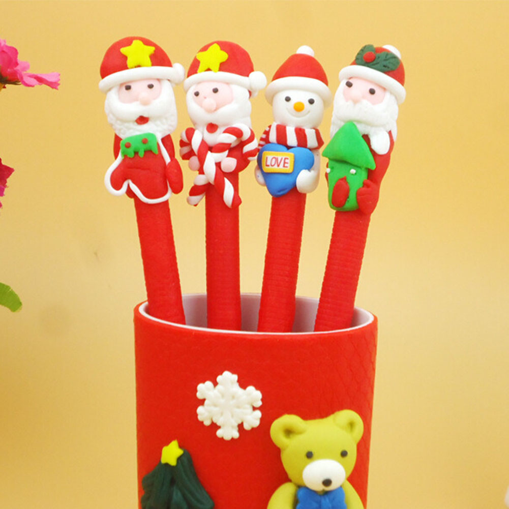 HOT Cartoon Christmas Santa Claus Ballpoint Pen School Supplies Kids Gift Random
