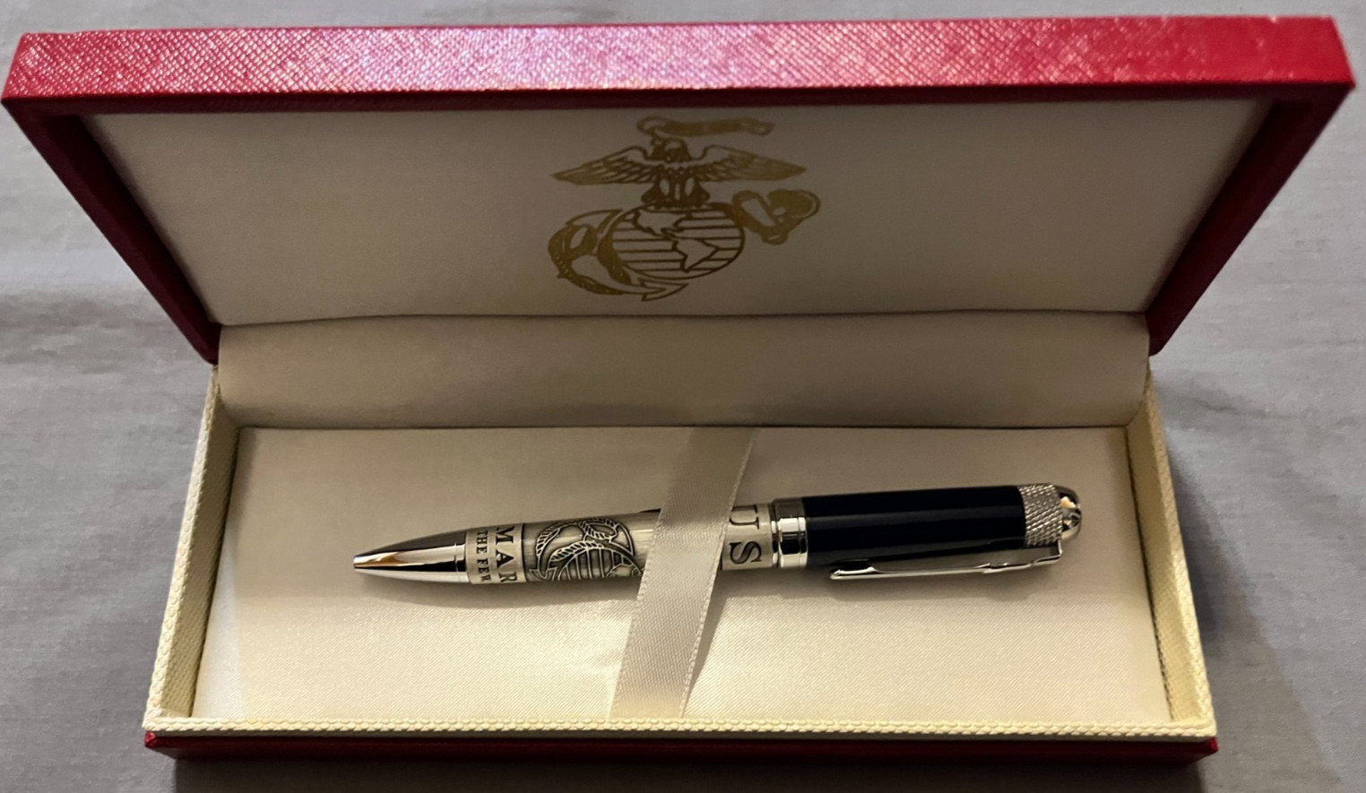 USMC United States Marines Metal Ballpoint Pen Logo Blue NEW!