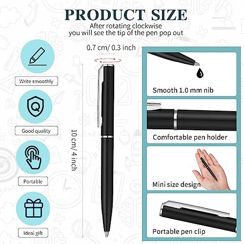 36 Pcs Small Ballpoint Pen Mini Pens Bulk 4 Inch Short Small Pens Tiny Black