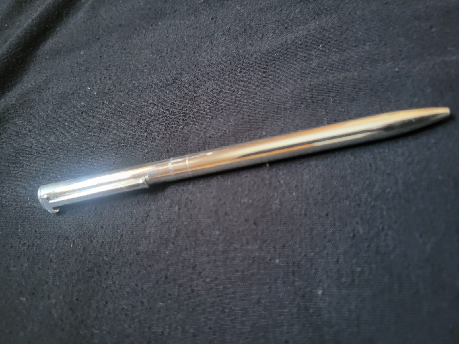Tiffany & Co. 925 Sterling Silver T-Clip Ballpoint Pen with Pouch and Gift Box