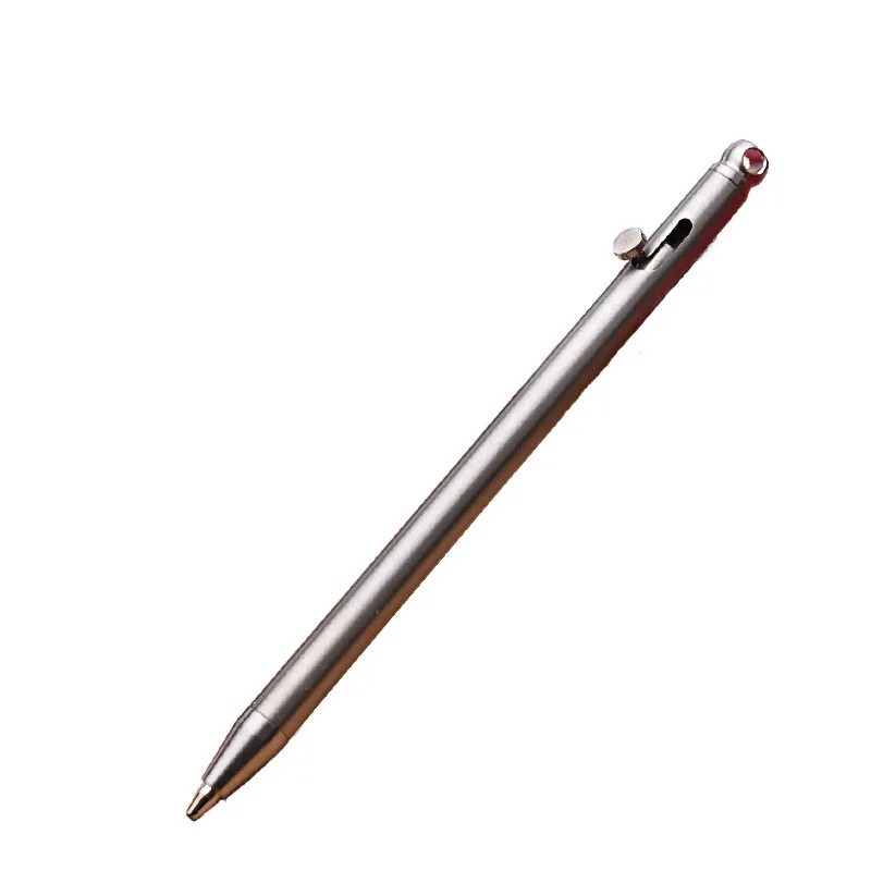 Mini Titanium Keychain Bolt Action Pen Small Travel EDC Ballpoint Signature Pen