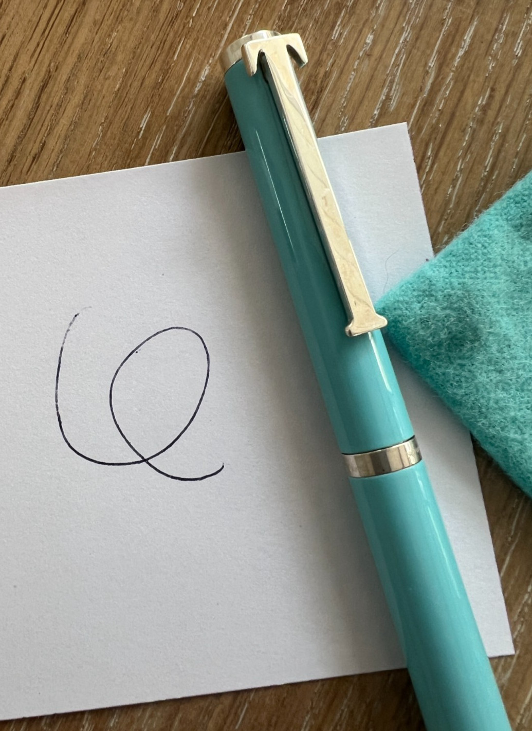 Tiffany & Co Blue Executive Ballpoint Silver «T» Pen ( Box & Pouch)