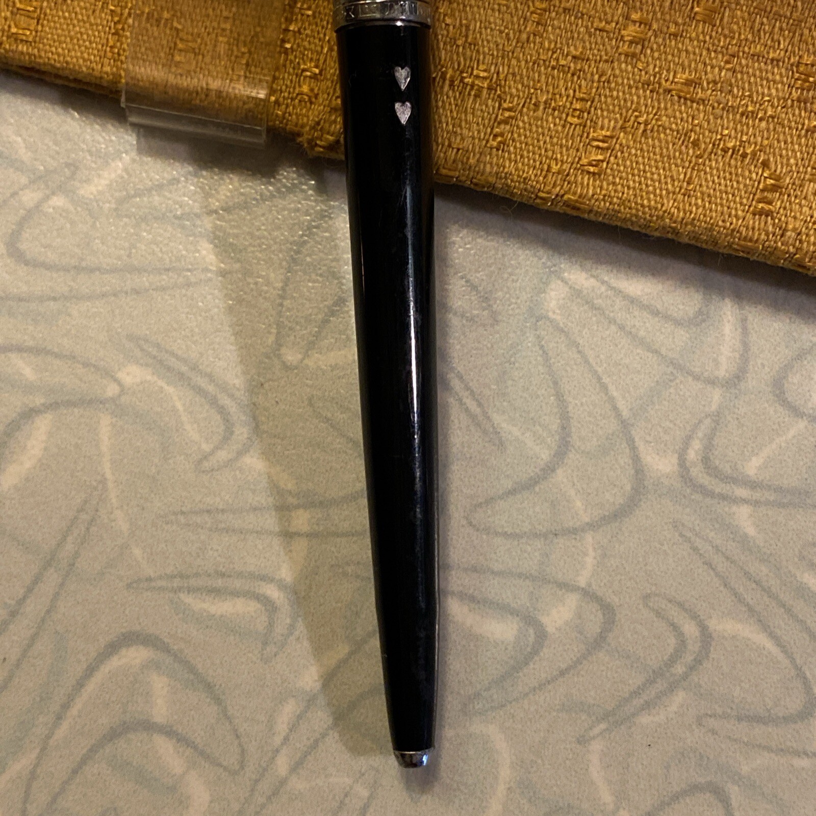 Paper Mate Double Heart 💙💙 Ballpoint Pen with Pocket Sleeve Protector and Clip