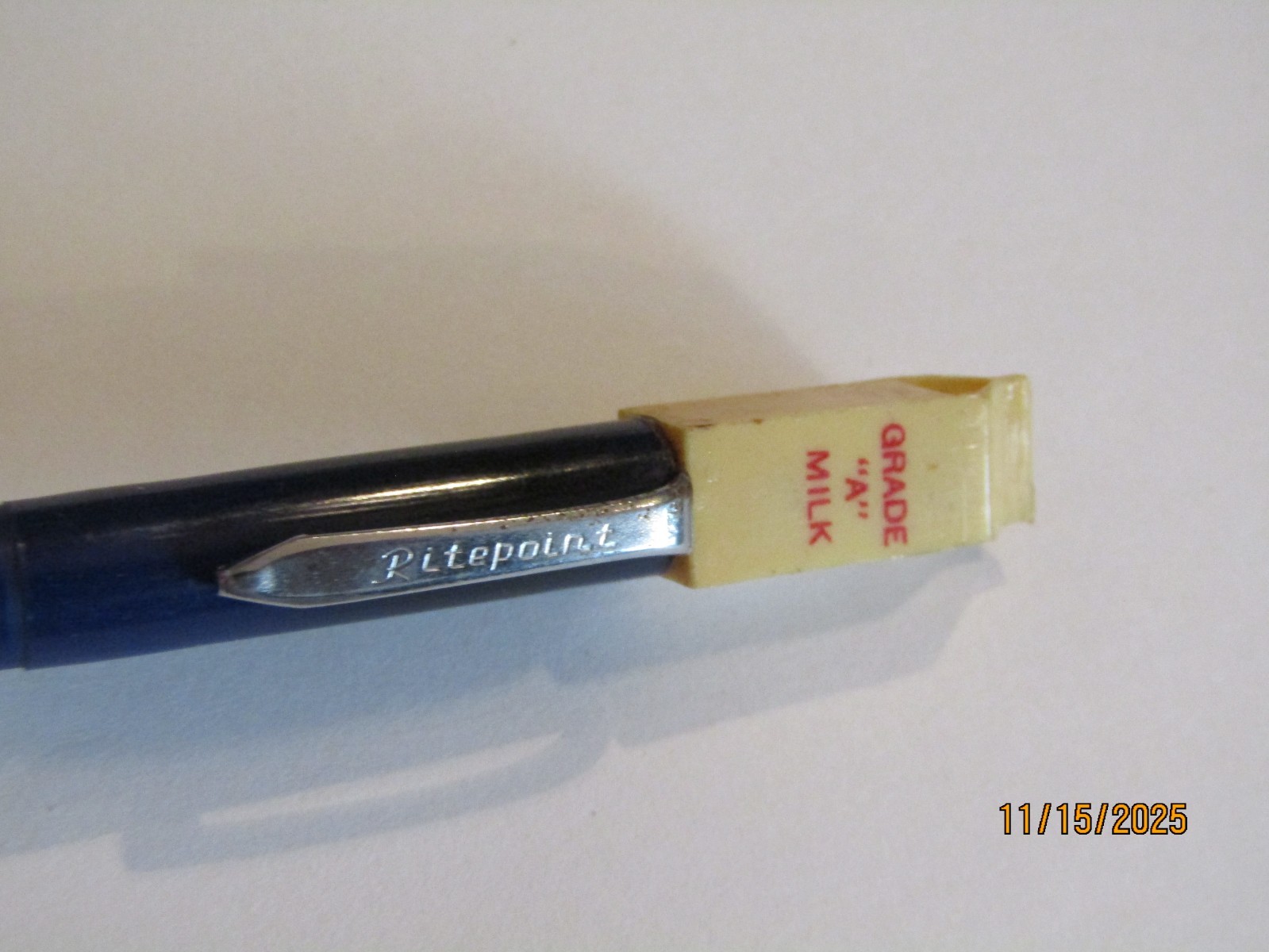 Vintage Ritepoint Ball Point Pen Irving’s Market Monroe Wash A Milk Carton Top