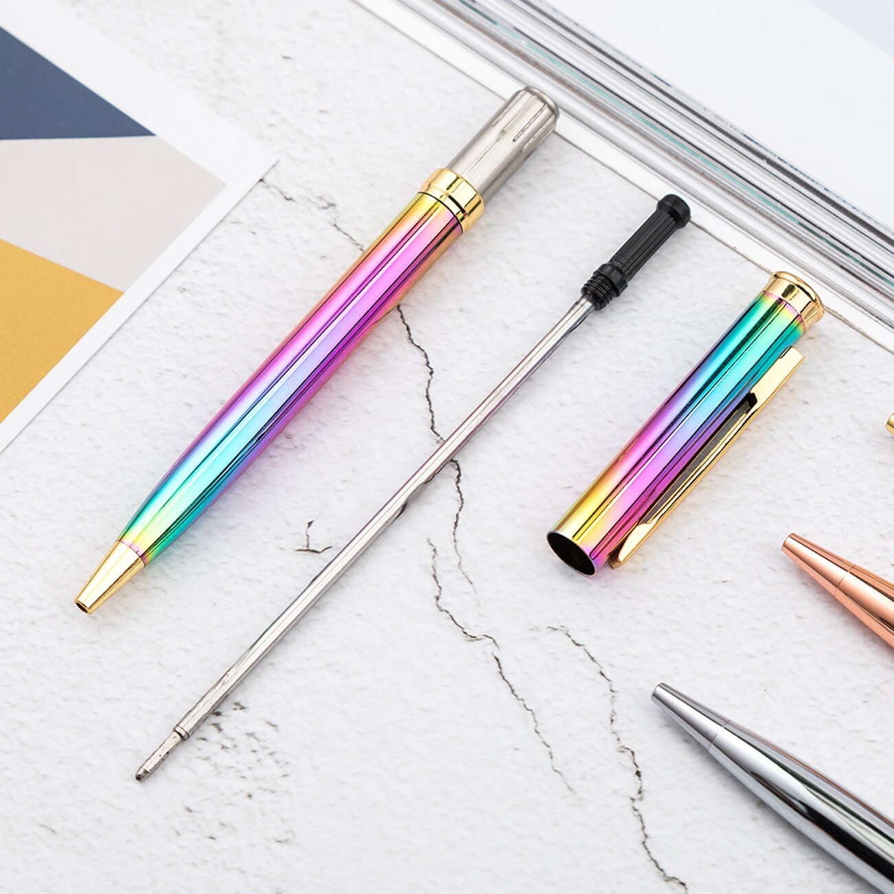 Luxury Metal Ballpoint Signature Ball Point Writing Pen School Office Colorful