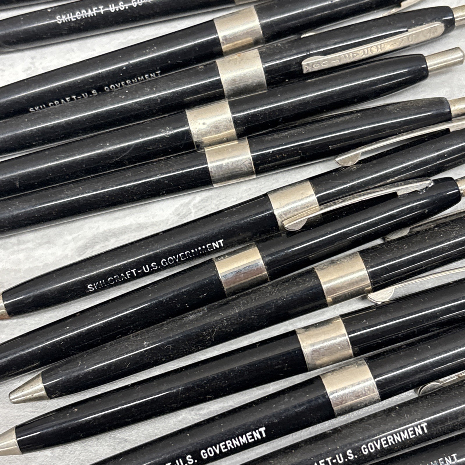 Lot 29 Vintage Skilcraft US Government Ball Pens Black Fine Retractable