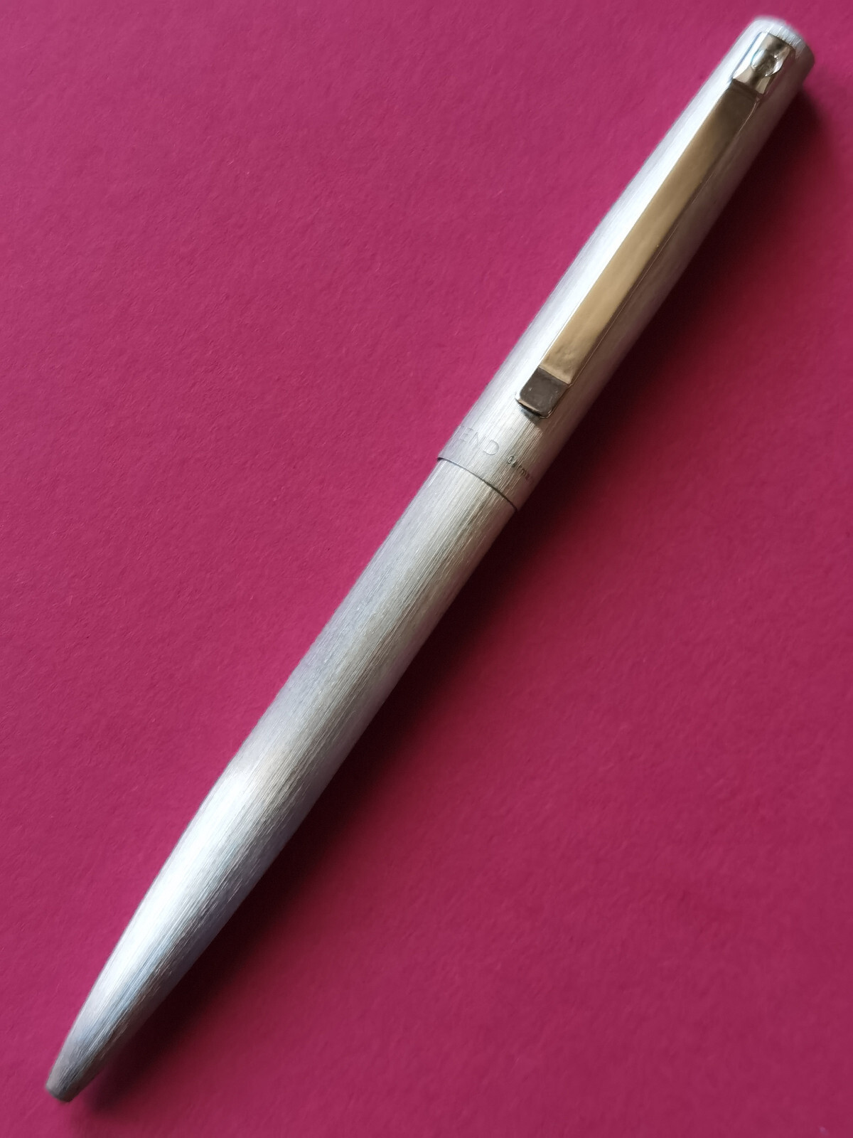 FEND MATTE BRUSHED STEEL BALLPOINT PEN EXCELLENT VINTAGE RARE