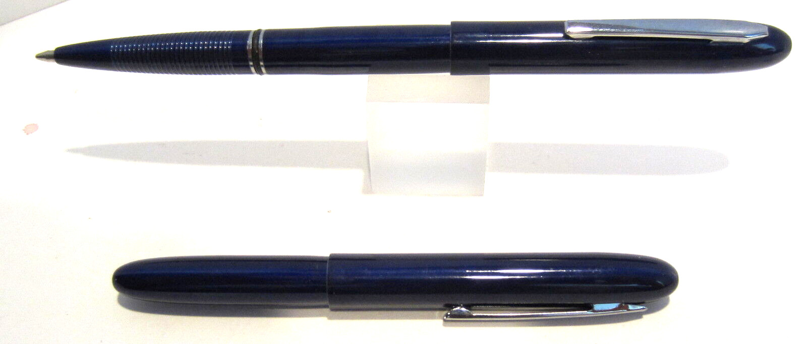 LOT OF 5 BLUE BULLET CAPPED BALLPOINT PEN w/ clip-GREAT POCKET PEN