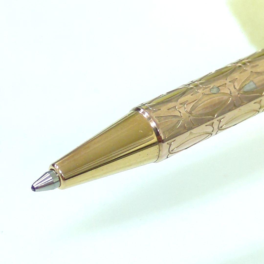Cartier C de Ballpoint Pen Stationery Gold Authentic Unisex RARE w/ boxed