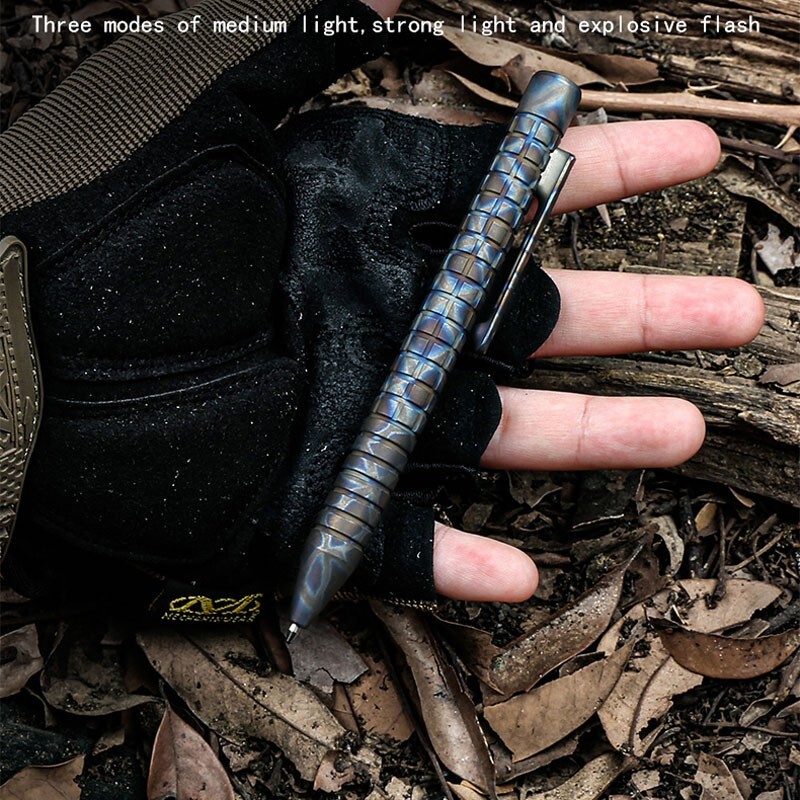 Outdoor EDC Practical Titanium Alloy Pocket Ballpoint Pen Working Pen Portable