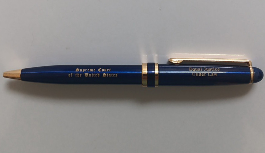 Supreme Court Of The United States Equal Justice Under Law Blue Pen
