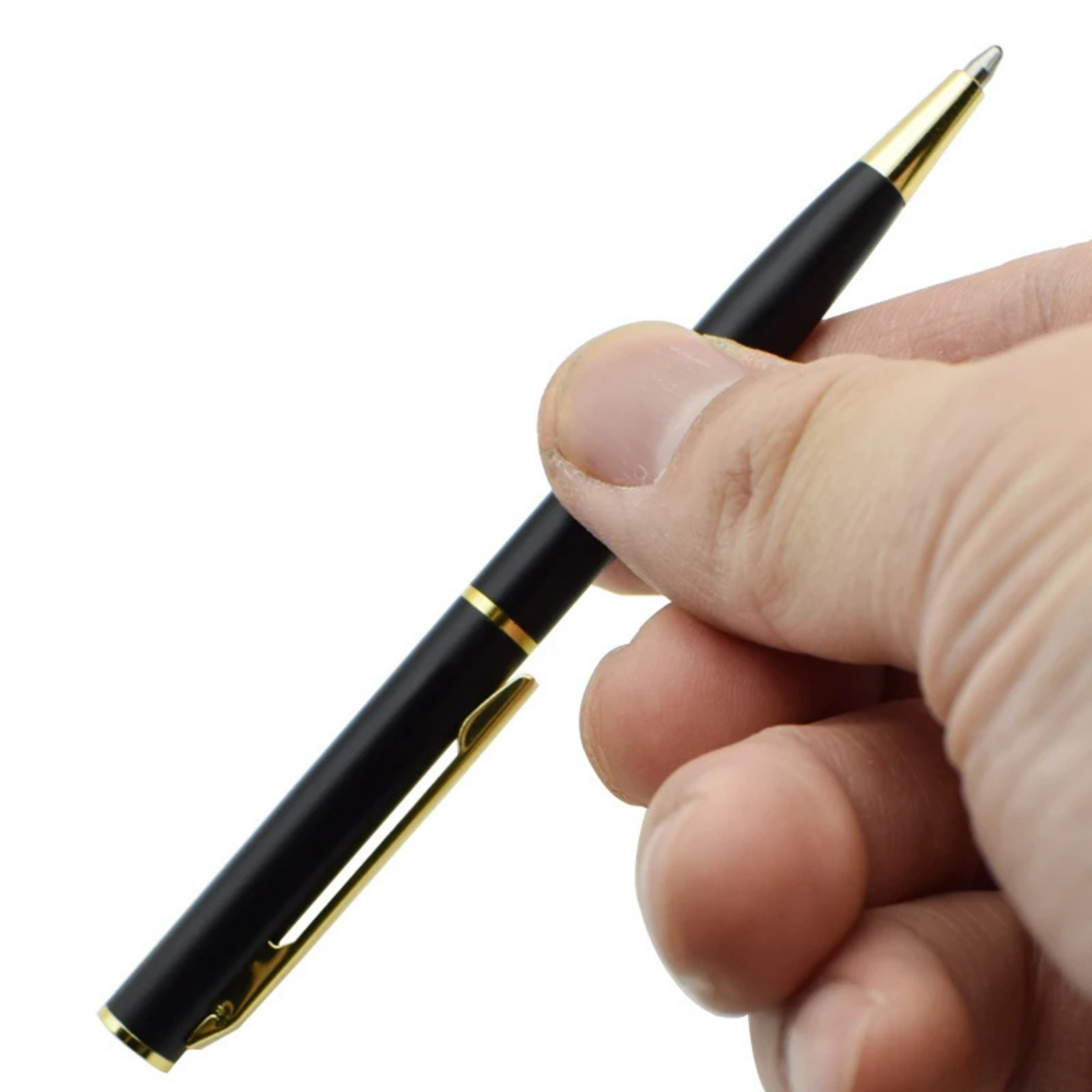 Mini Metal Ballpoint Pen Pocket Size Rotating 0.7mm Black Blue Ink Pen