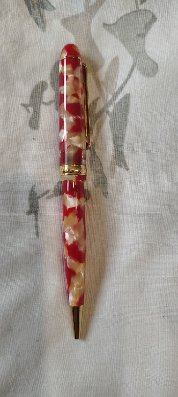 Platinum 3776 Marble Red & Yellow Ball Point pen Made In Japan