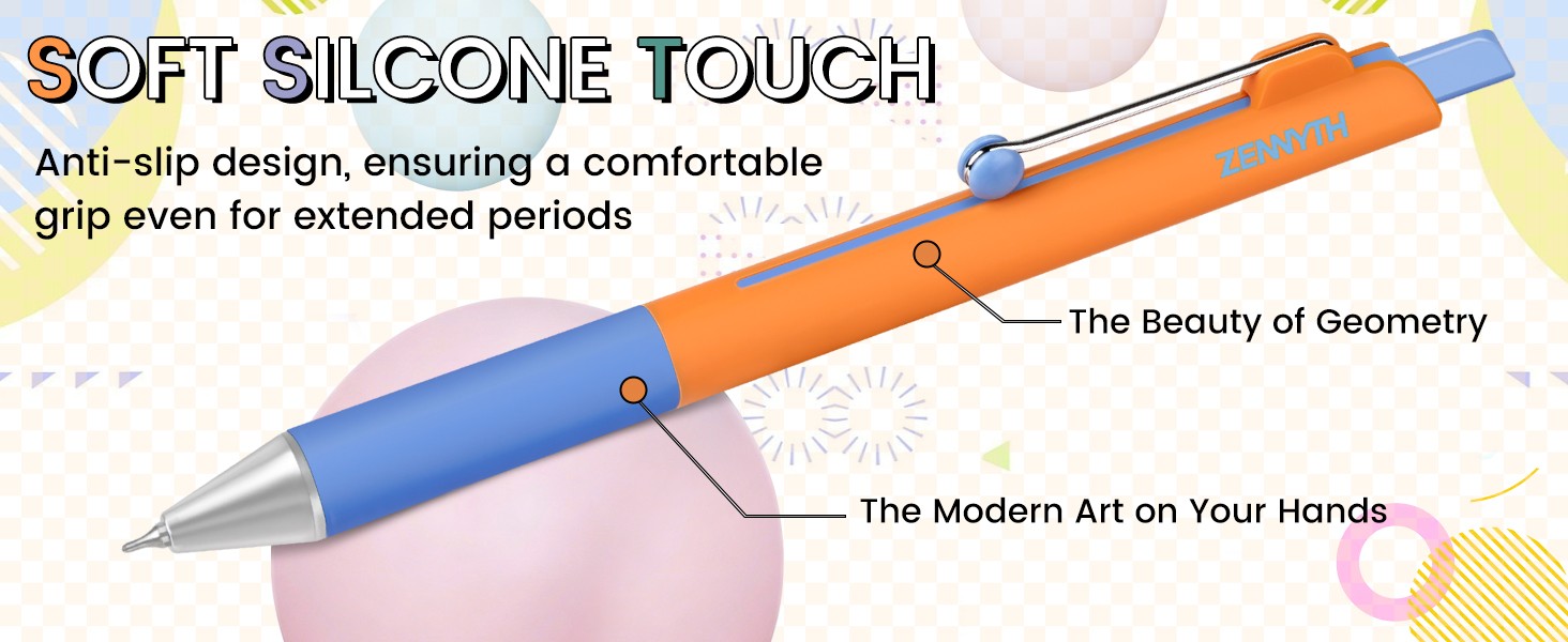 Gel Pens, 5PCS 0.5mm Fine Point Smooth Writing Black Ink Pens, Cute Color