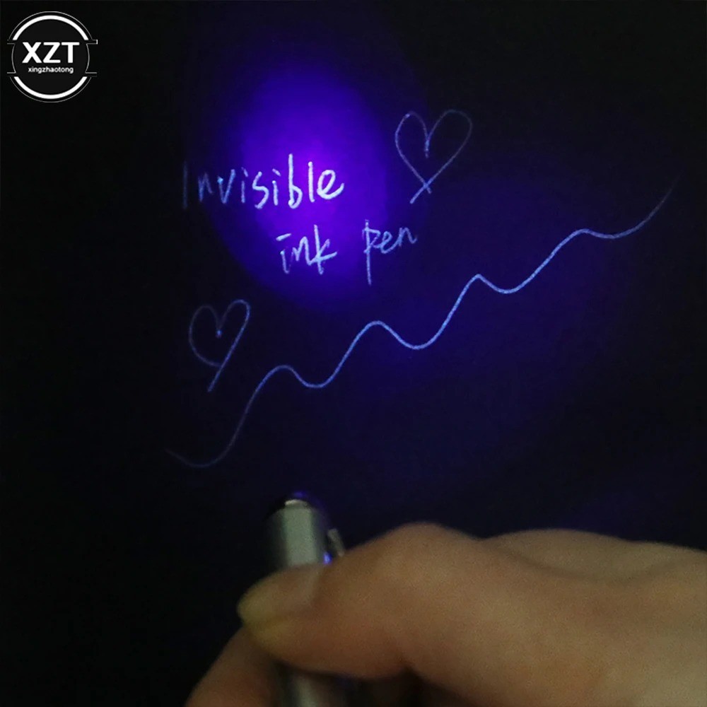 Invisible Ink Pen with Uv Light Hidden Handwriting Novelty Ballpoint Pens Office