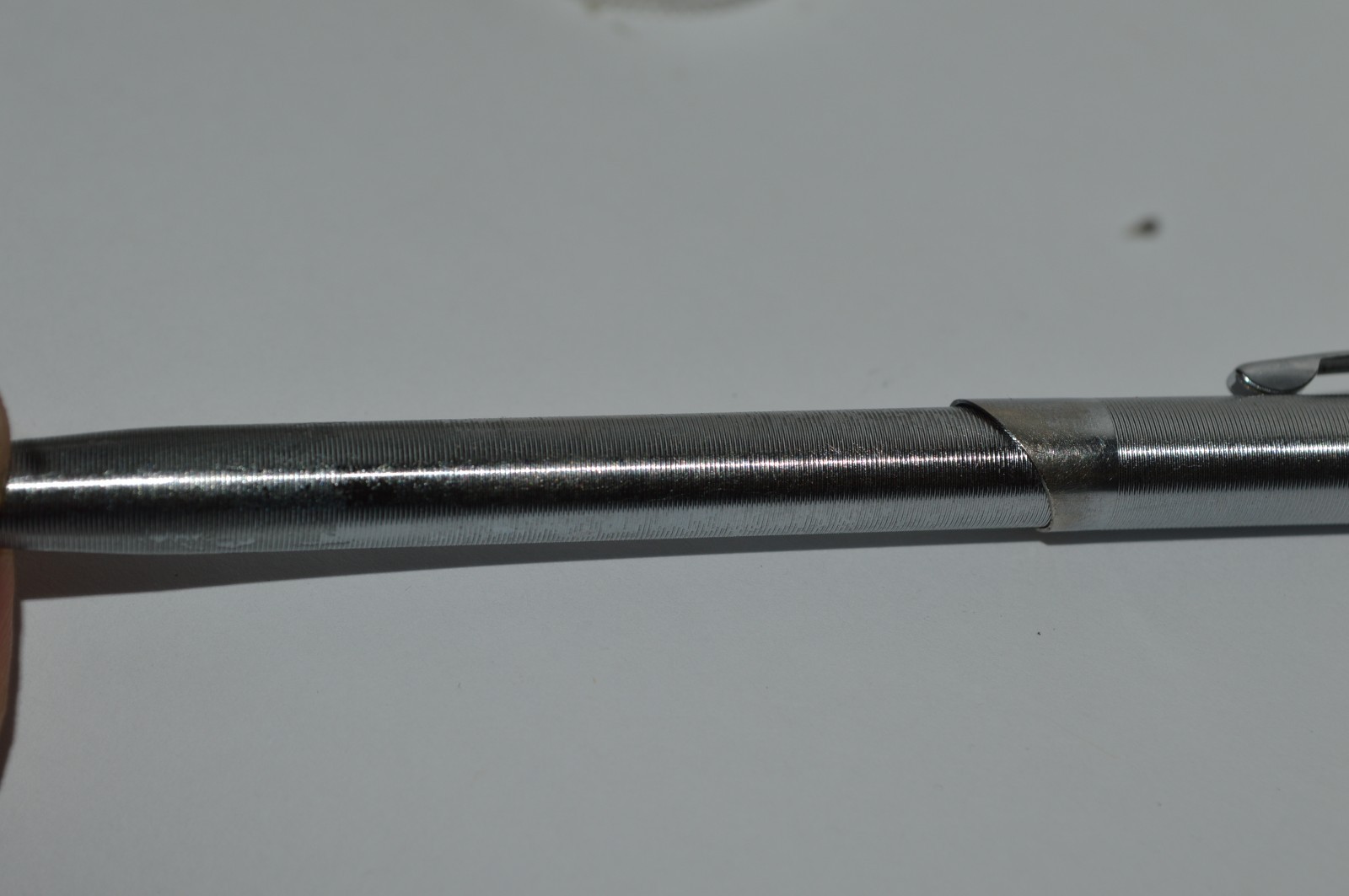 RITEPOINT Ballpoint Pen Grooved Stainless Steel Made in USA Circa 1950’s