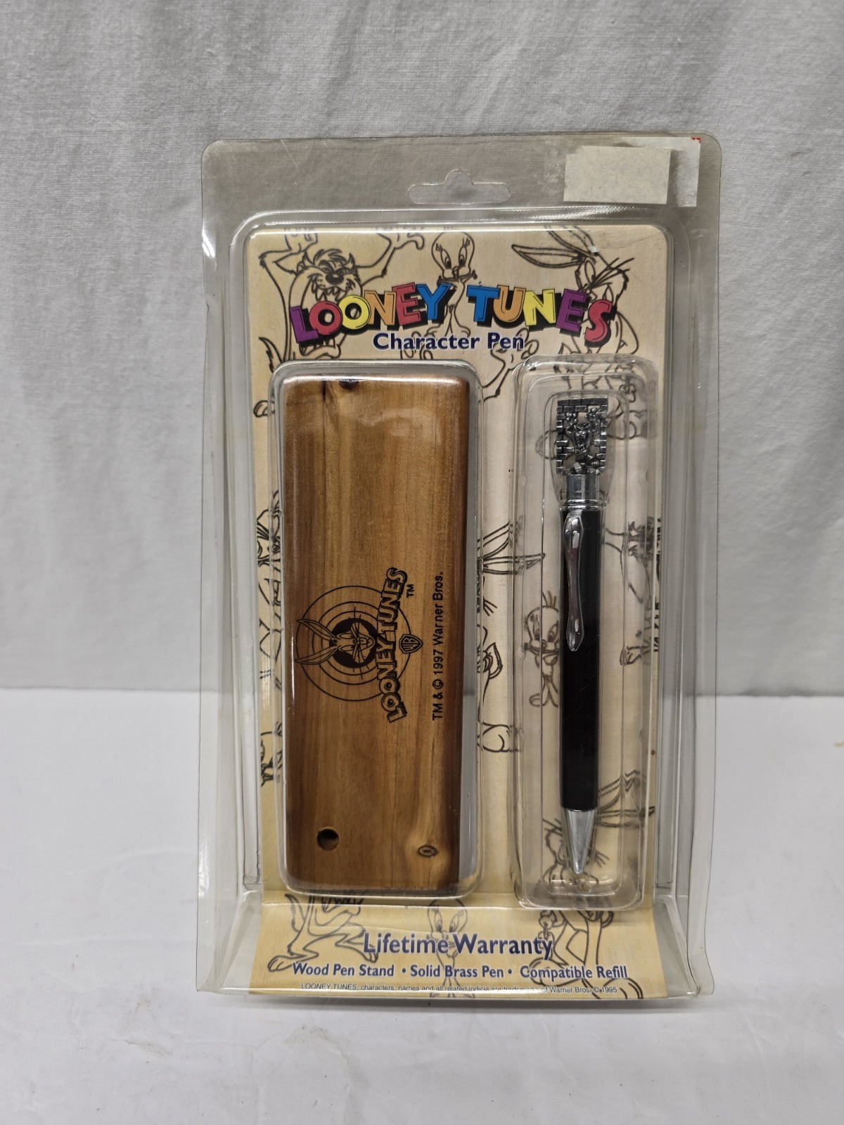 Looney Tunes, Character Pen TAZMANIAN DEVIL, Wood Pen Stand, Solid Brass Pen NEW