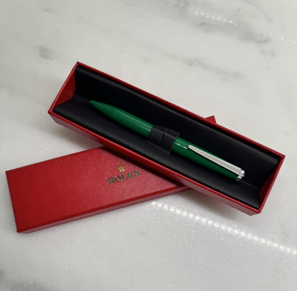 FABULOUS GIFT! Rolex Green Emerald Emblem Twist Ballpoint Pen VIP Gift