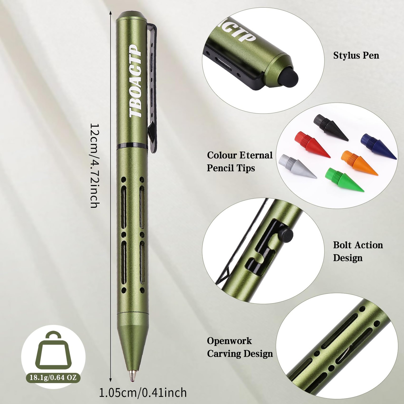 Tboactp 4.7 Mini 3 Edc Ballpoint Pen Pencil And Stylus In One 2 Refill 6 Pencil