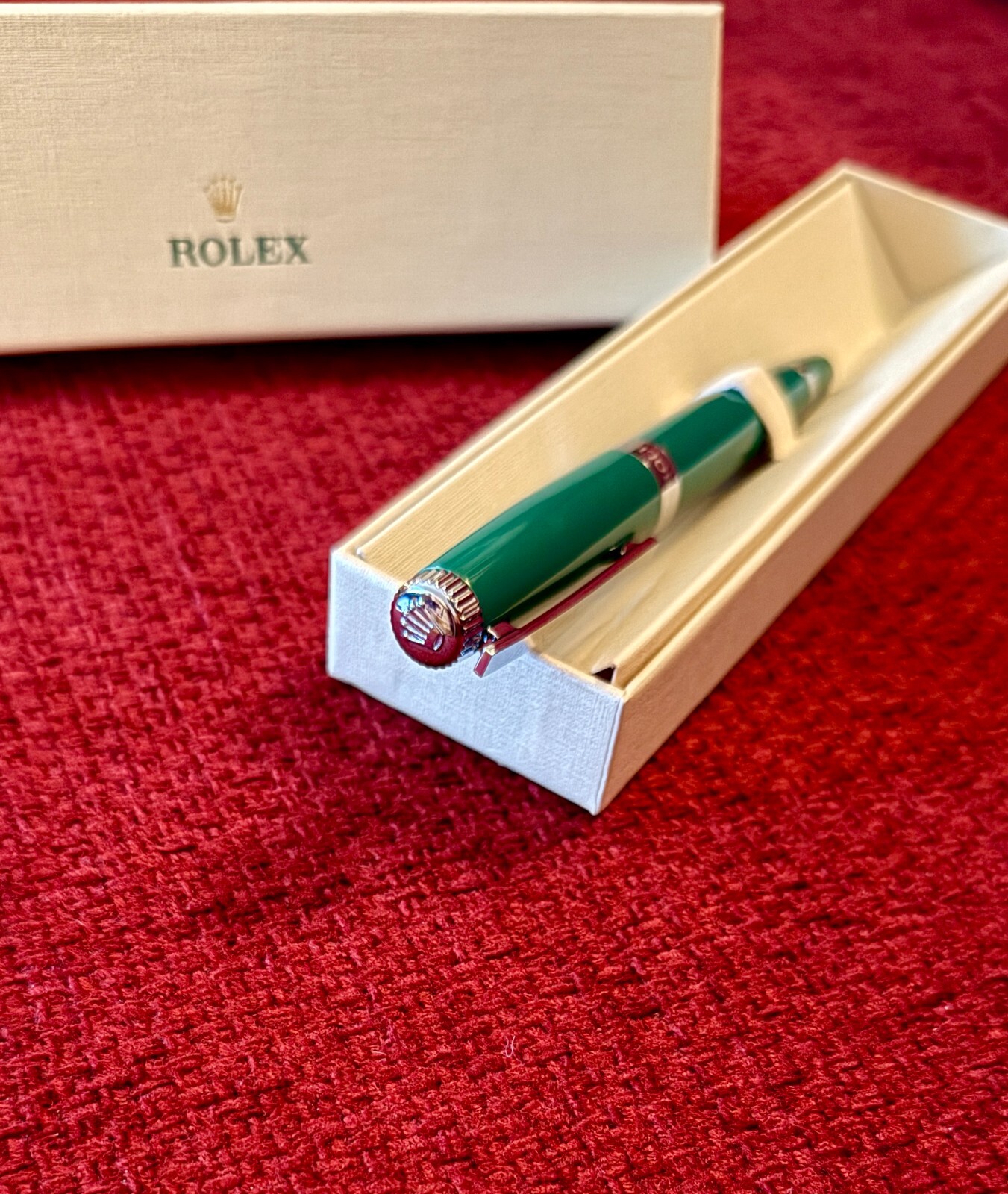 Rolex AD VIP GIFT Emerald Executive Green Rollerball Pen, New In Box, Refillable