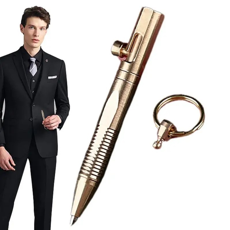Mini Ballpoint Pen Brass Ballpoint Pen Pendant Keychain Mini Design Brass Pen